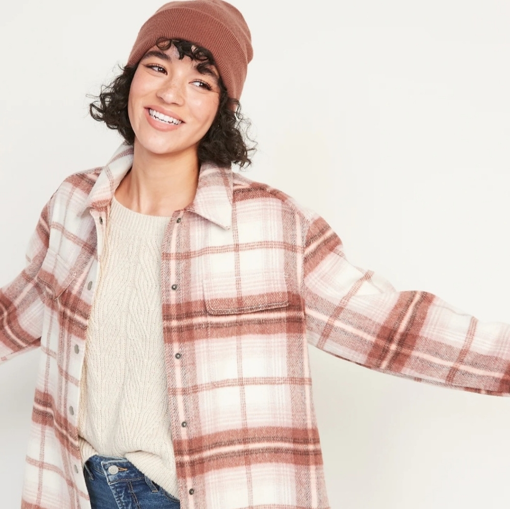 Transitional Plaid Utility Shacket for Women
